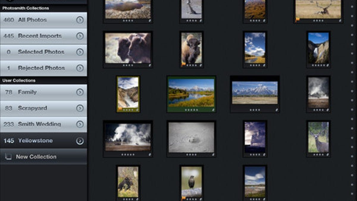 Photosmith 3 for iPad lets photographers view, tag, rate, and catalog photos and synchronize those changes with Lightroom.