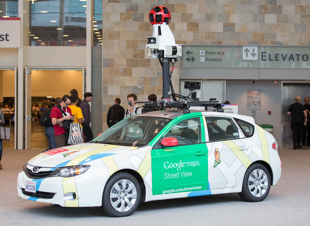 The standby of the Street View fleet is the car, in this case a Subaru Impreza. Google is showing this one off at the Google I/O 2013 show in San Francisco.