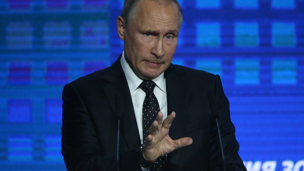 Russian President Vladimir Putin speaks at an event in Mosow in October.