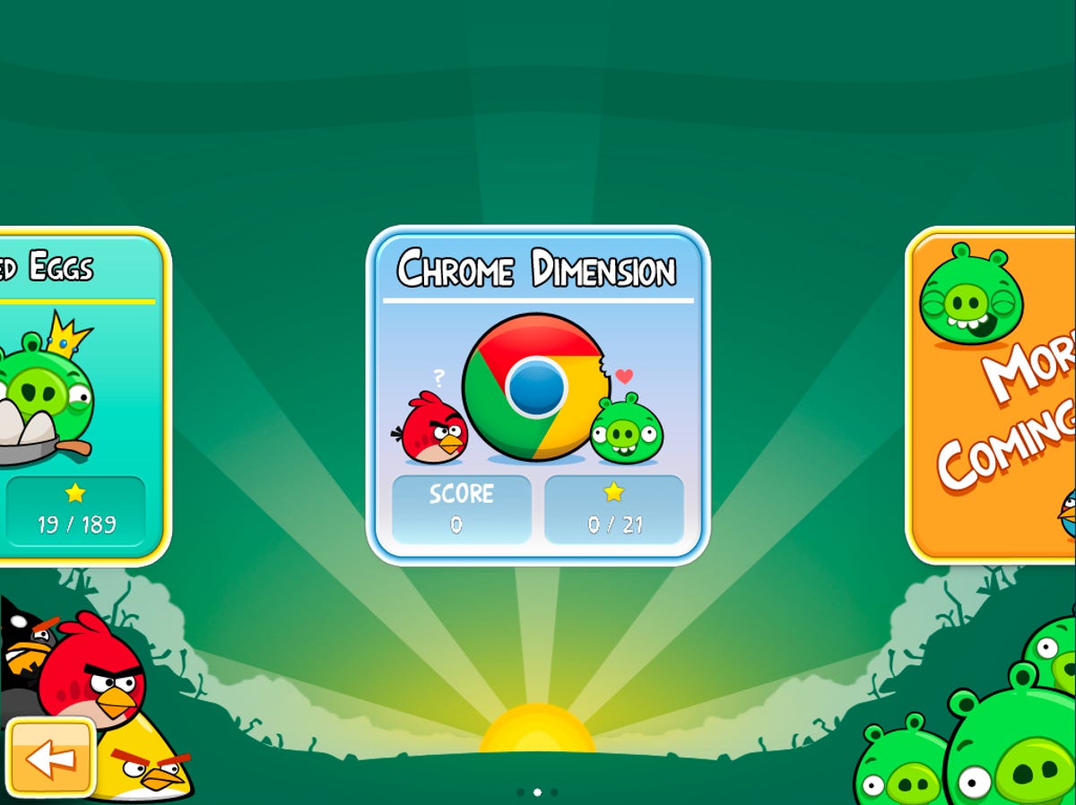 The new and exclusive "Chrome dimension" which is opened up after users finish the first set of levels.