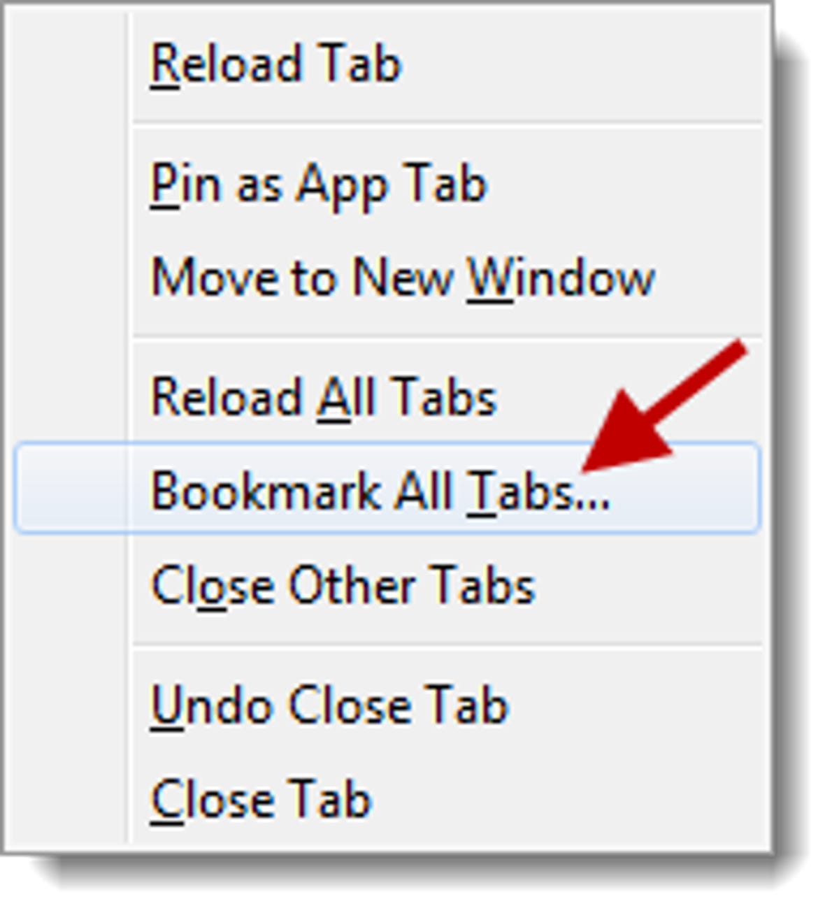 Bookmark all open tabs in Firefox