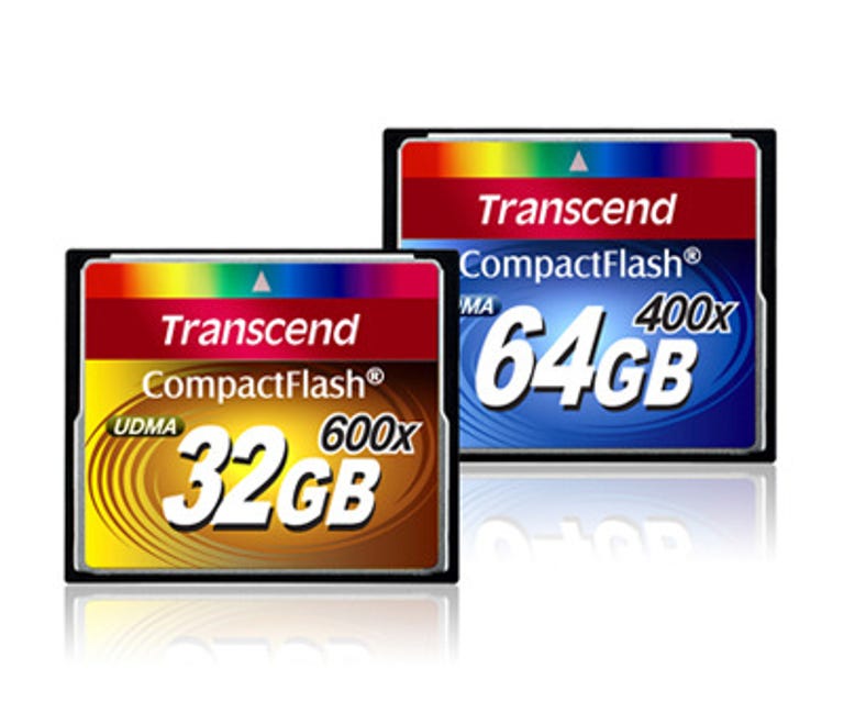 Transcend has begun selling 400X and 600X CompactFlash cards with capacities up to 64GB and 32GB, respectively.