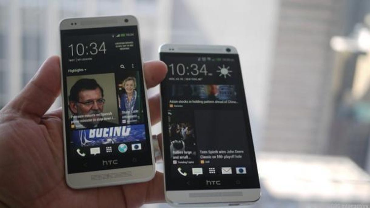 The HTC One Mini and its bigger brother.