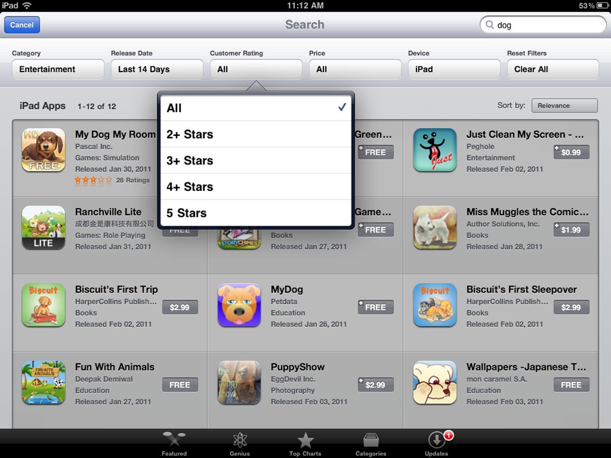 iPad App Store searching just got easier.