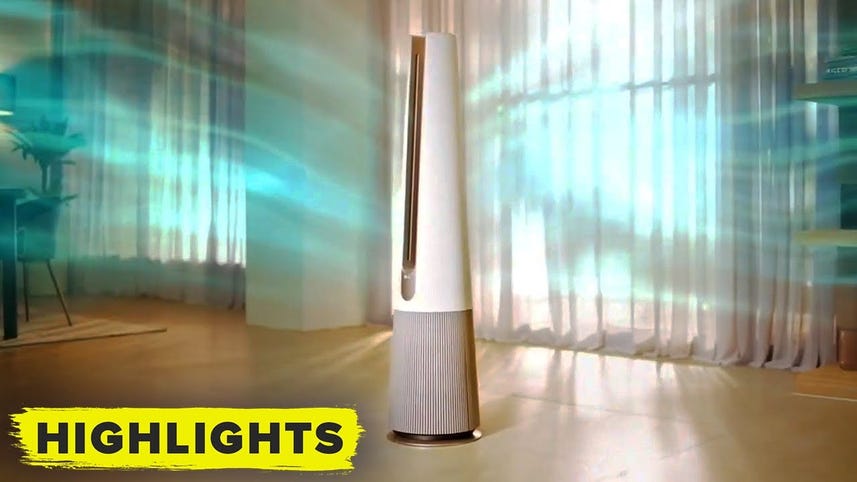 Watch LG reveal the PuriCare AeroTower, an air purifier that can heat your room