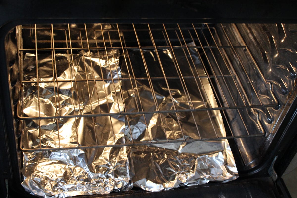 putting foil in the oven