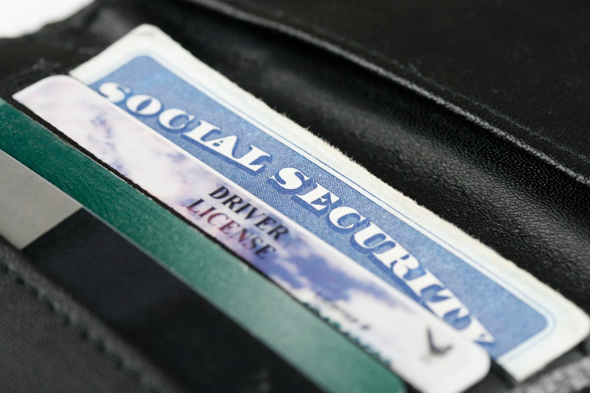 Social Security card in a wallet