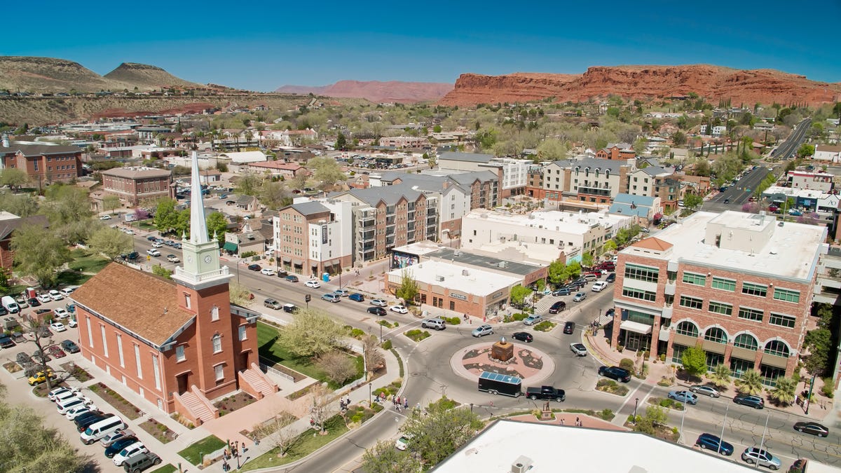 Aerial view of St. George, Utah