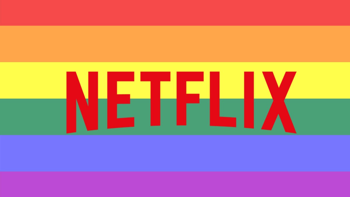 Netflix logo displayed on striped rainbow colors