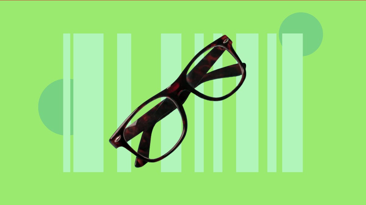 A pair of Lensabl frames is displayed against a green background.