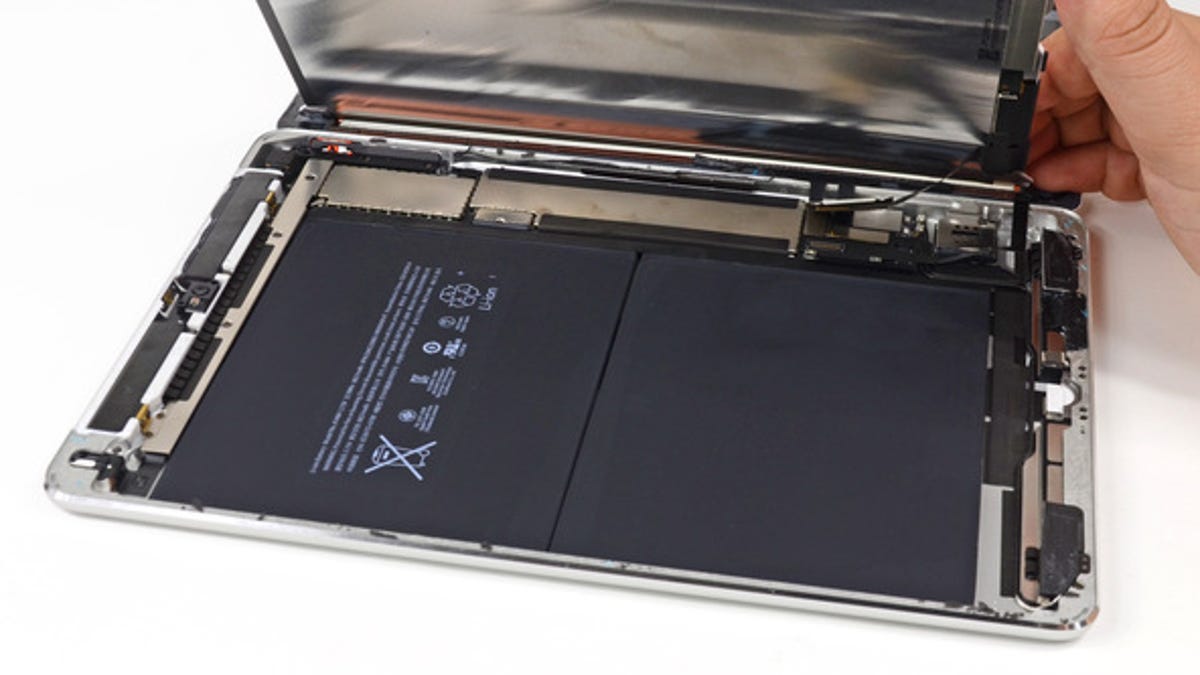 iPad Air battery: Reducing the size of the battery has a big impact on weight and size.