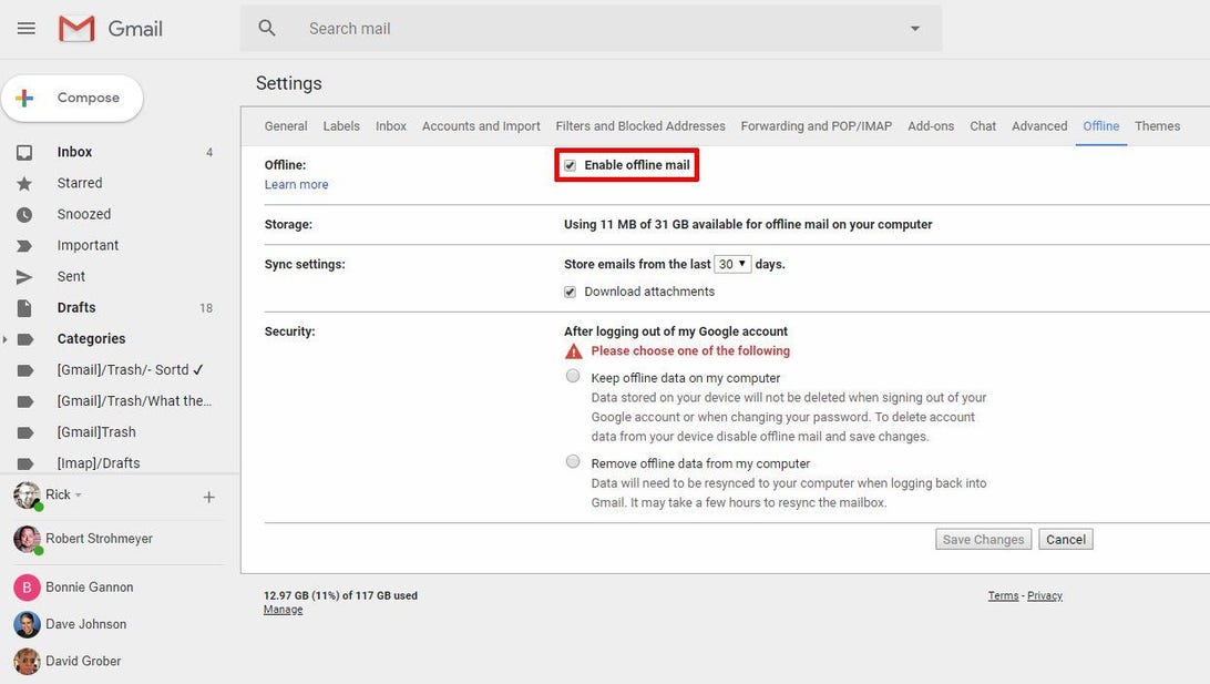 How to enable Gmail’s new offline mode