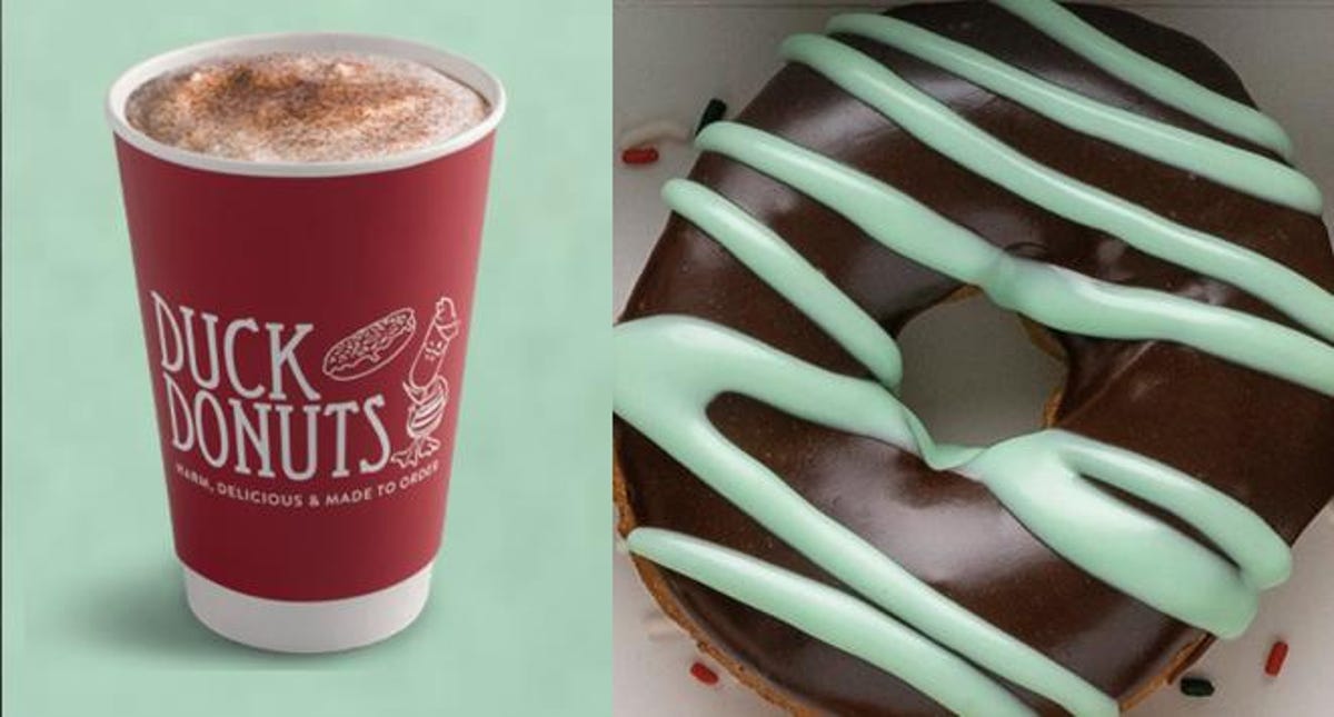 Duck Donuts coffee and holiday doughnut