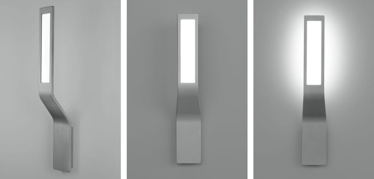Acuity Brands' Nomi shines light directly on rooms in one configuration and also reflected off the wall in another.
