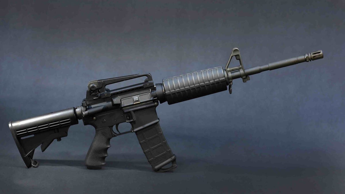 An AR-15 style rifle that&apos;s similar to firearms sold by Franklin Armory, plaintiff in a new lawsuit saying the National Security Agency&apos;s warrantless surveillance program is unconstitutional.
