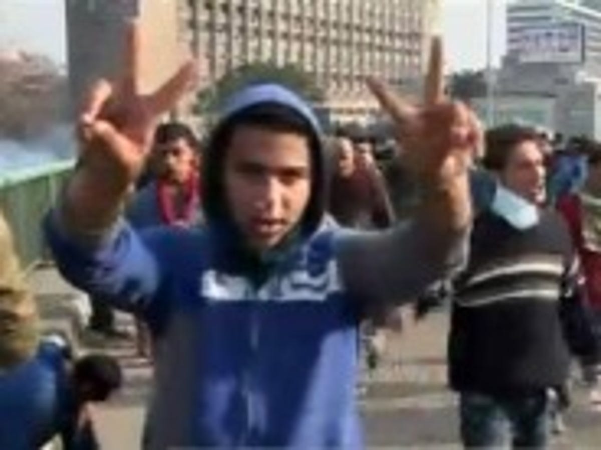 Protesters on the streets of Cairo.