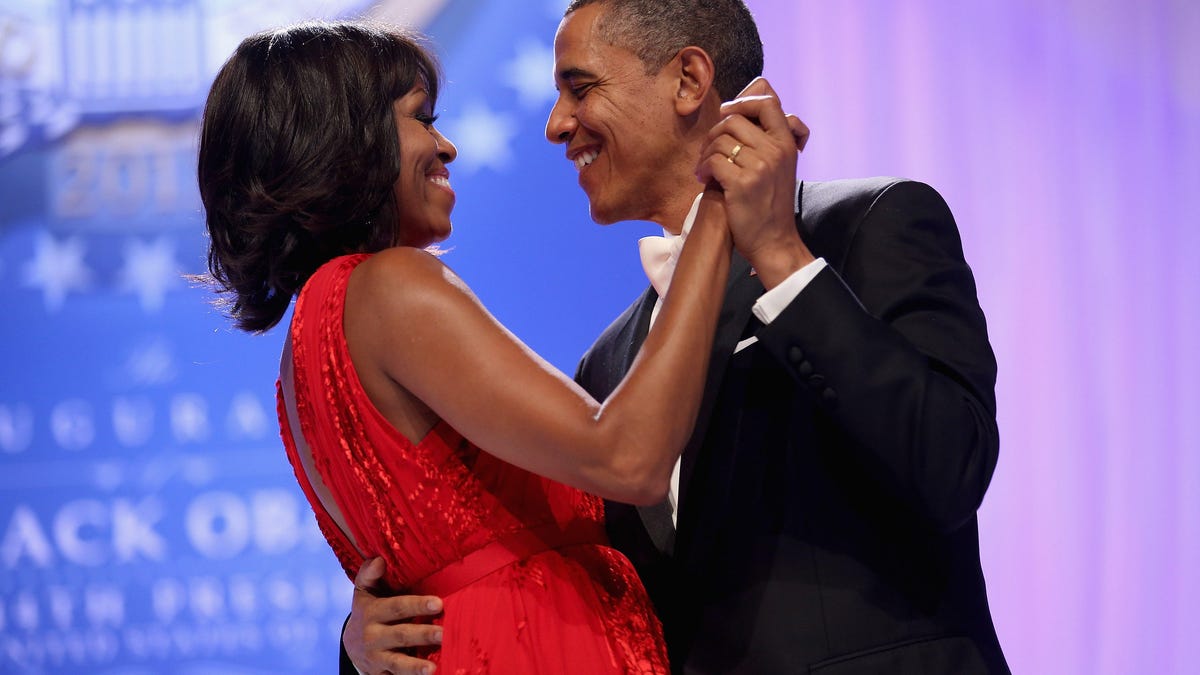 Barack and Michelle Obama dance