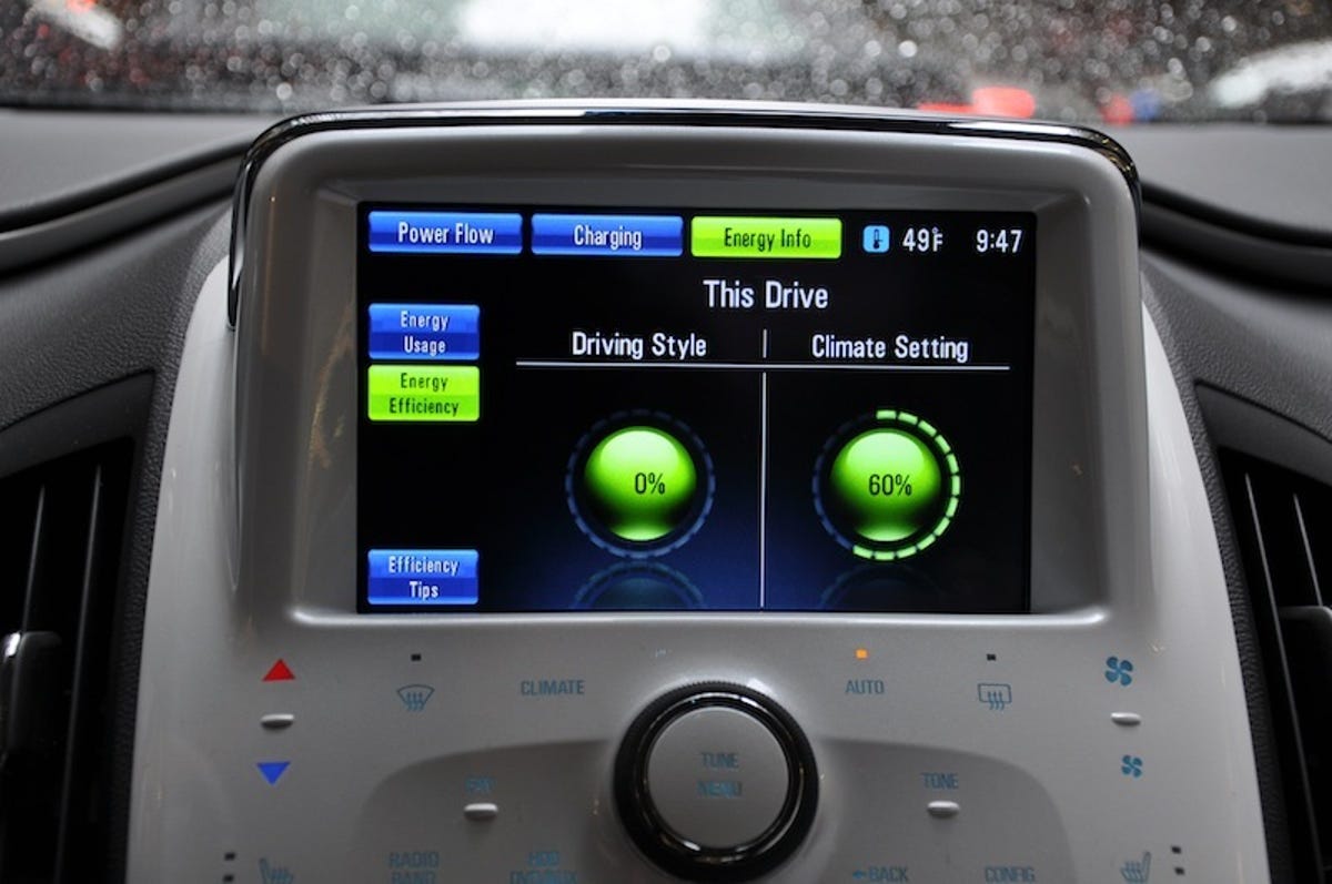 The Volt offers efficiency tips on how to improve your driving.