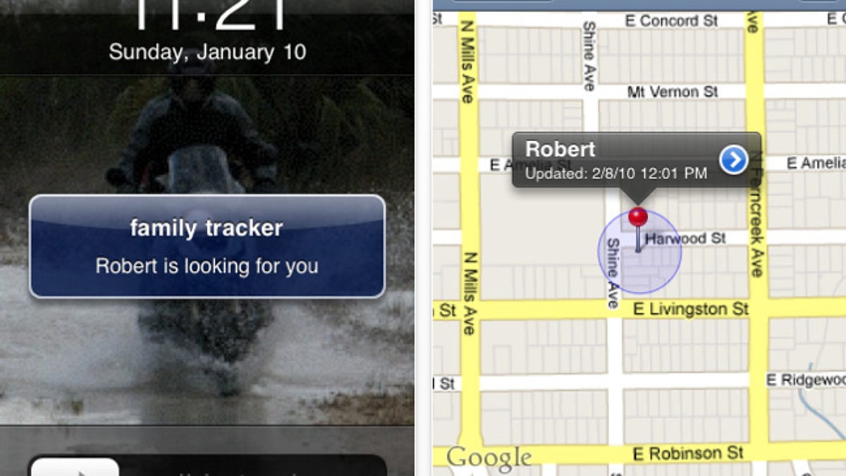 Family Tracker lets you keep tabs on iPhone-packing family members--or just your own iPhone.