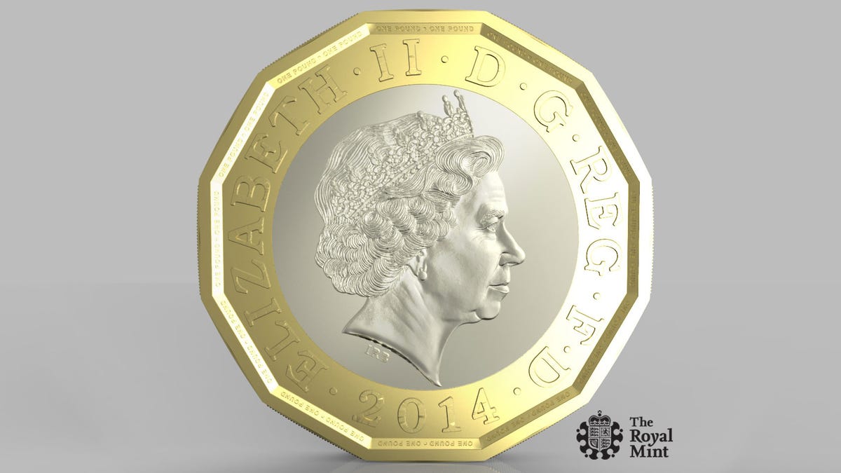 The UK Royal Mint's new proposed one-pound coin (click to enlarge)