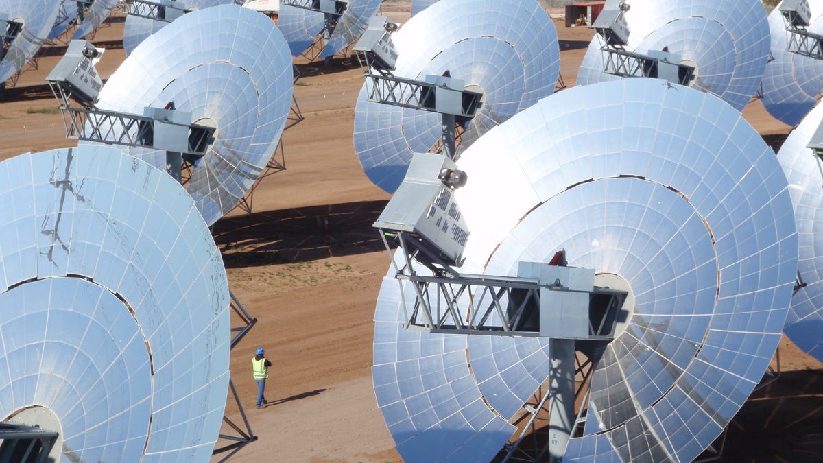 Stirling Energy Systems made solar dishes which generate heat to drive an engine which produces electricity.