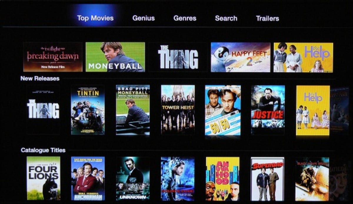 Apple TV movies menu