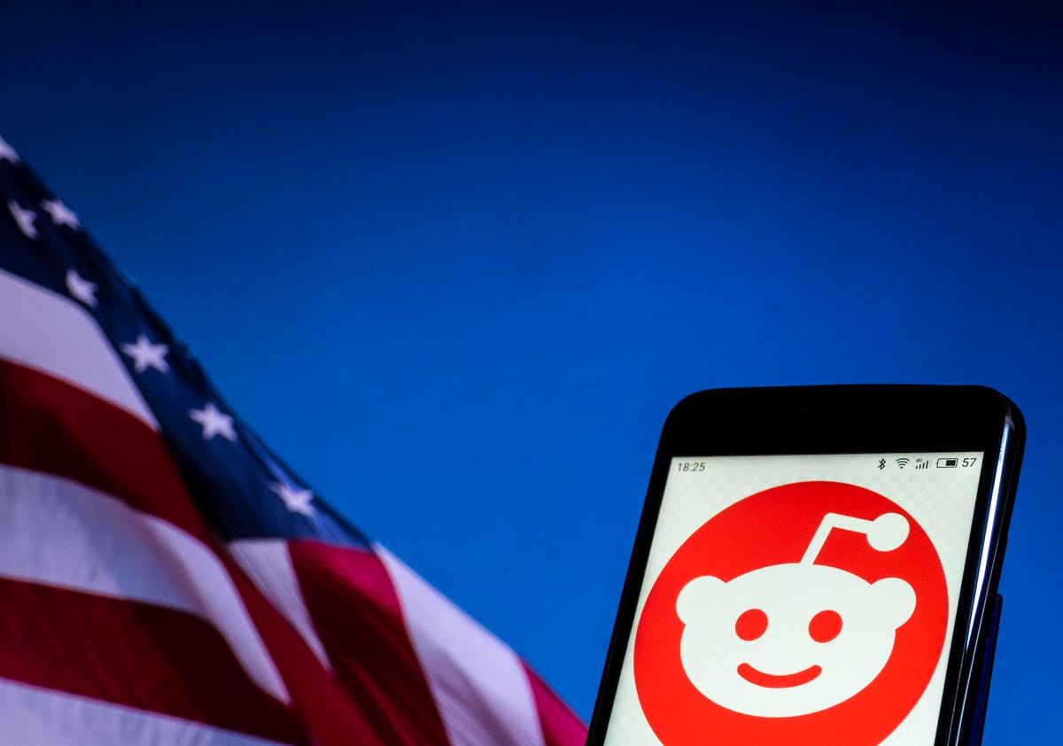 Reddit logo American flag