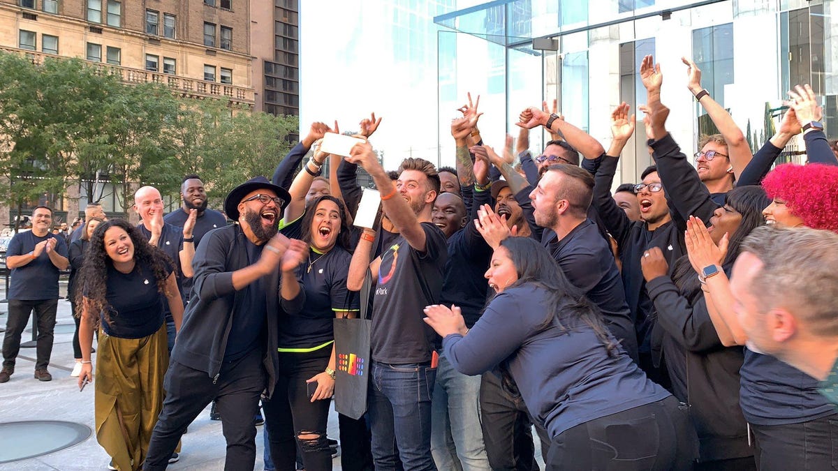 iPhone 11 selfie at Apple Store on Fifth Avenue