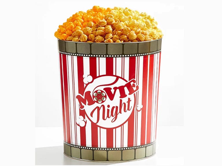 movie night popcorn tin