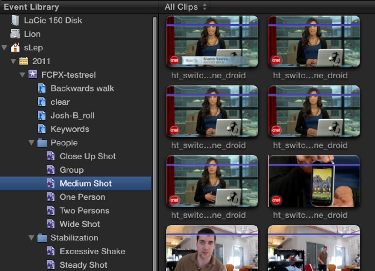 The popular people finder, and shot analyzer are new features for Final Cut Pro X.