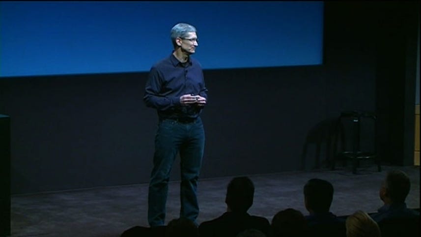 Tim Cook takes the stage as Apple's CEO