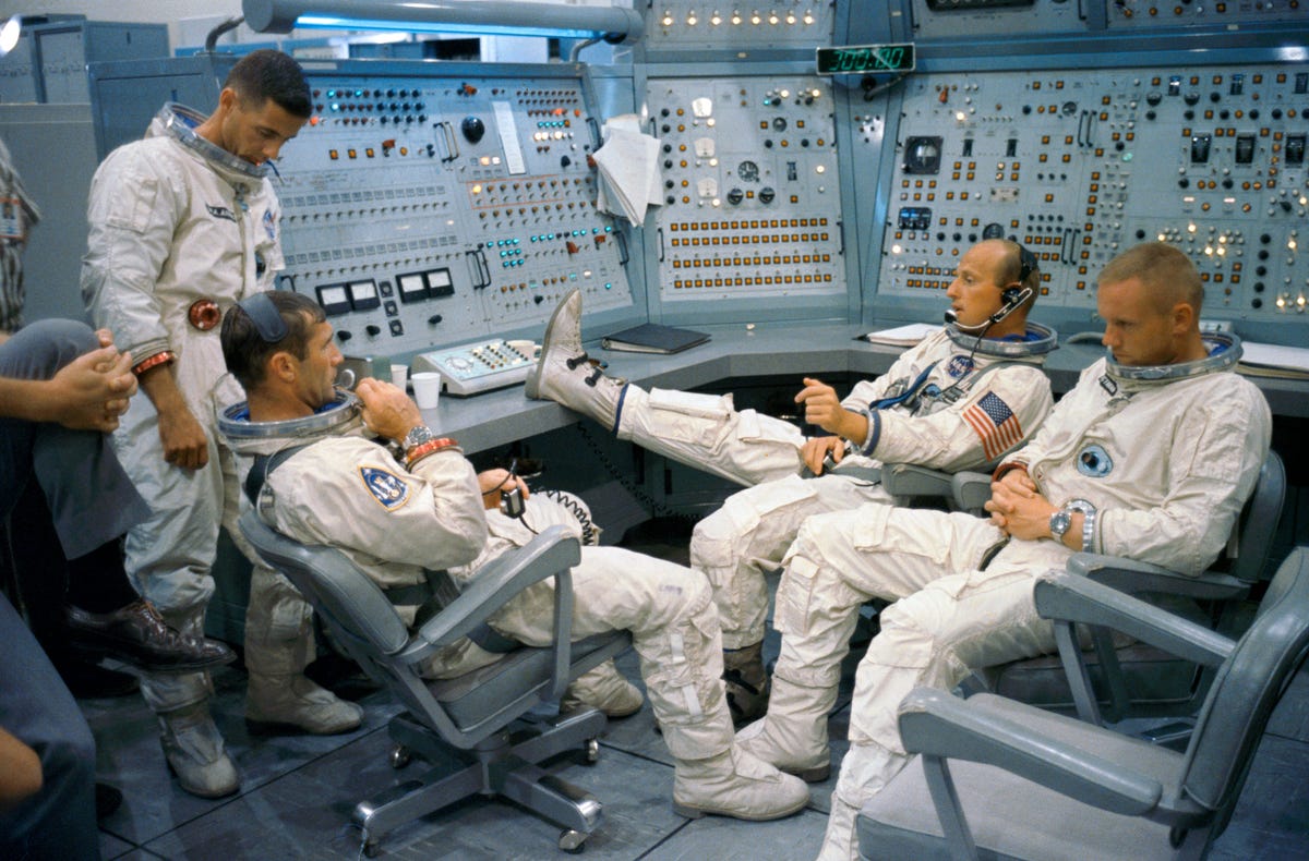 Astronauts at the Gemini Mission Simulator