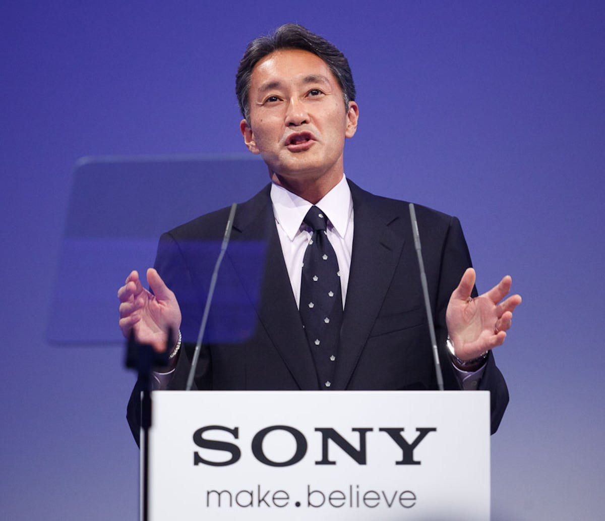 Kazuo Hirai, president of Sony's consumer products and services group, unveils the Sony Entertainment Network at IFA in Berlin.