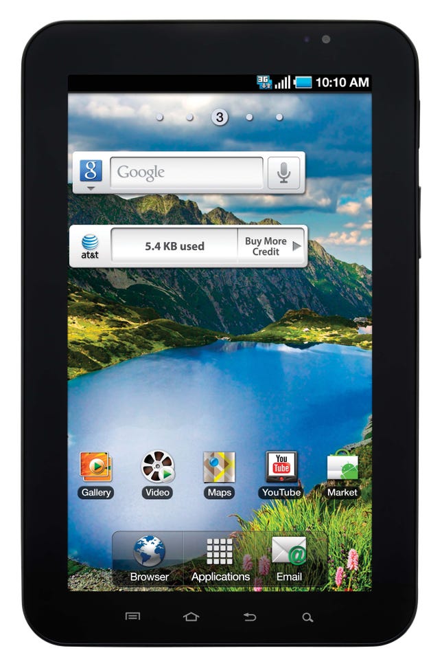 Photo of the Samsung Galaxy Tab on AT&T.