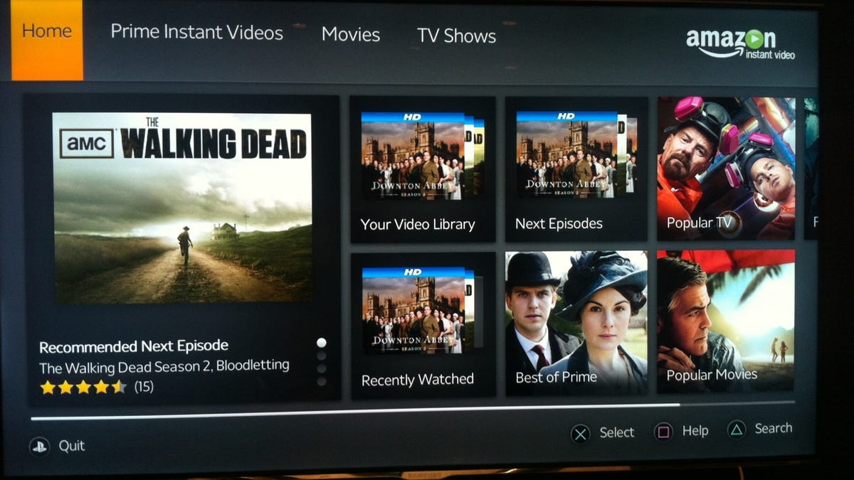 Amazon Instant video streaming on the PS3.