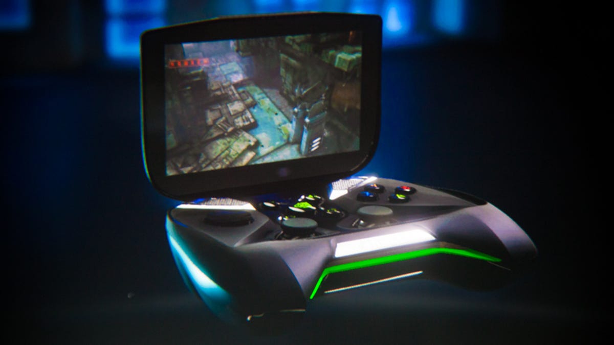 Nvidia shows off its own portable gaming device, called Shield.