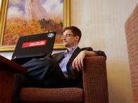 <p>Edward Snowden during a 2013 interview in Moscow.</p>