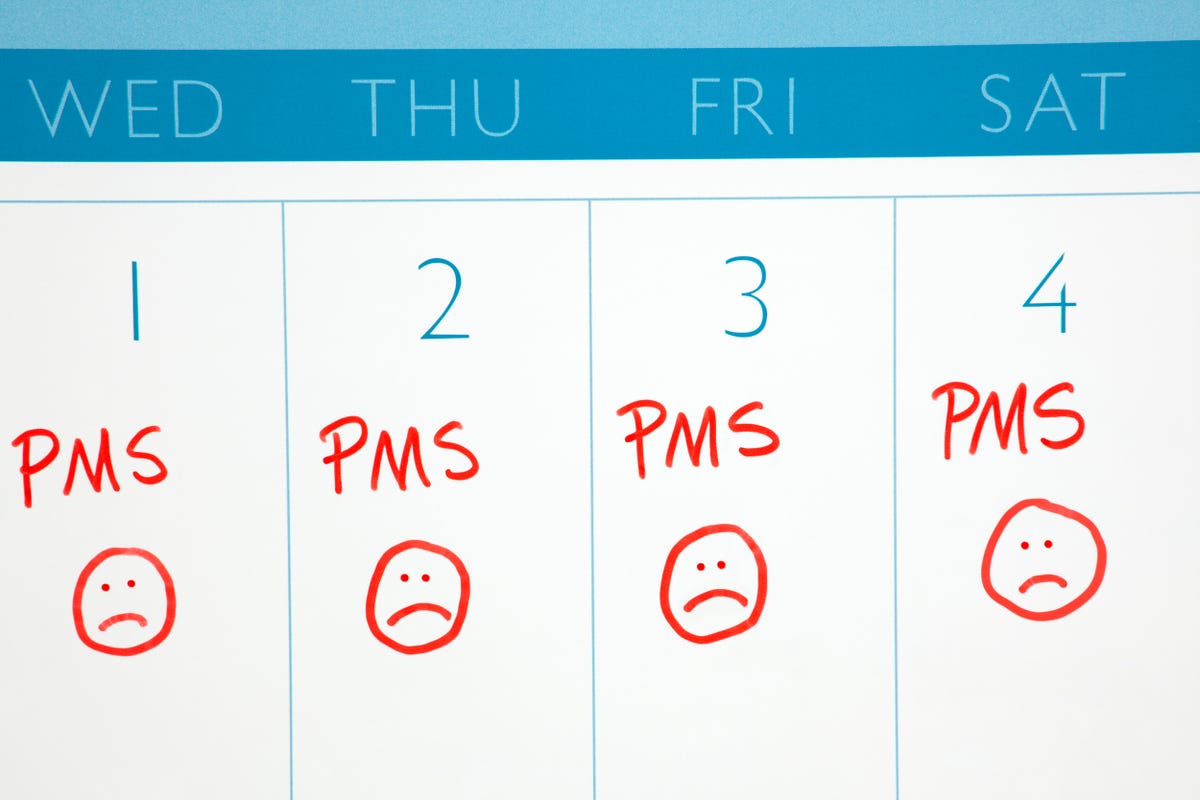PMS noted on a calendar