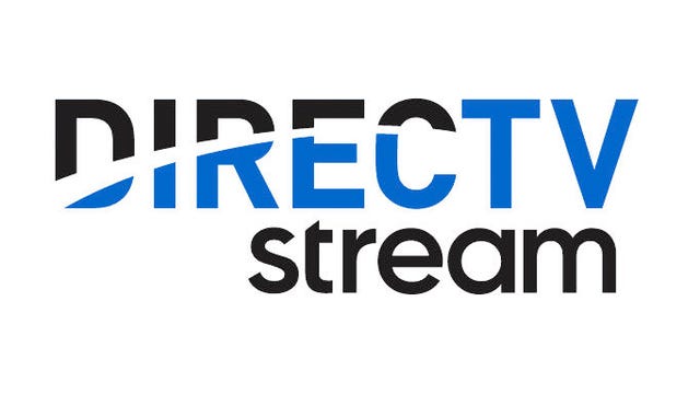 Beyaz bir arka plan üzerinde DirecTV Stream logosu.
