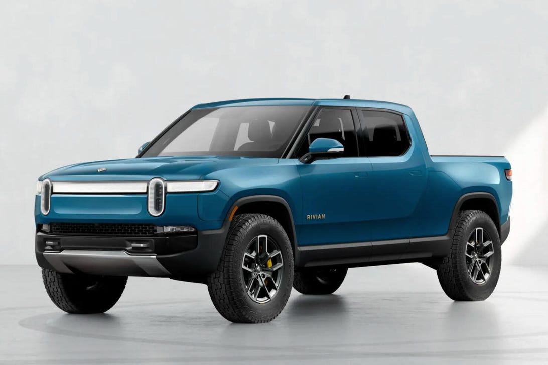 The Rivian R1T is a colorful truck that can be had with a kitchen - Roadshow