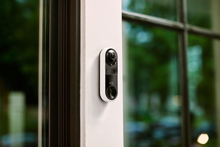 Arlo Video Doorbell mounted