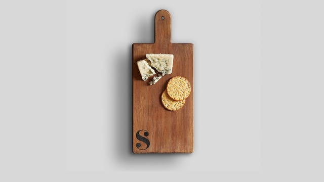 Tabla de embutidos de madera de mango y queso Alphabet