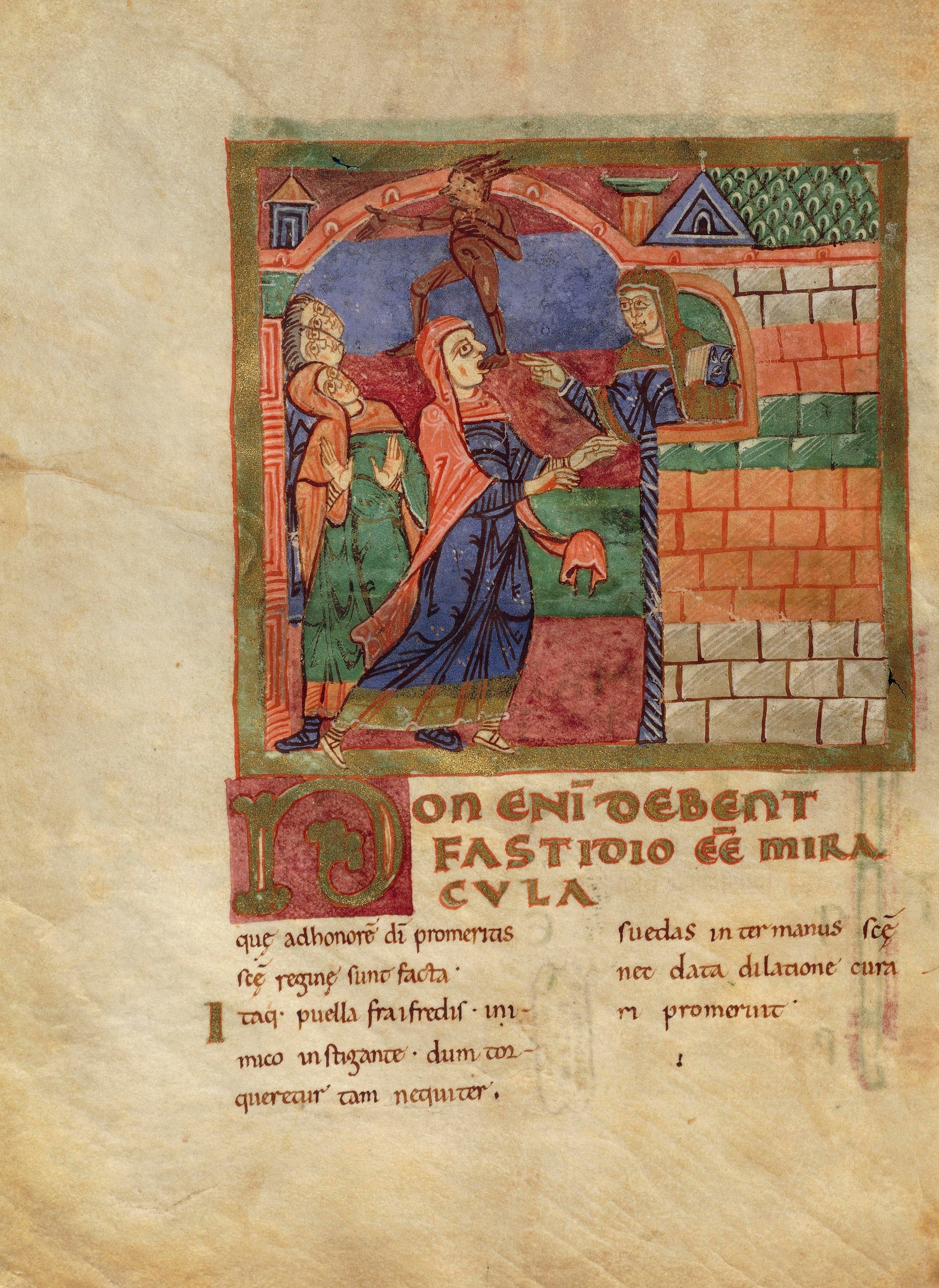 Illuminated page from Life of Saint Radegunda
