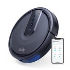 Eufy 25C robot vacuum and its app on a smartphone