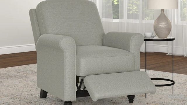 Recliner in the reclined position in a living room scenario
