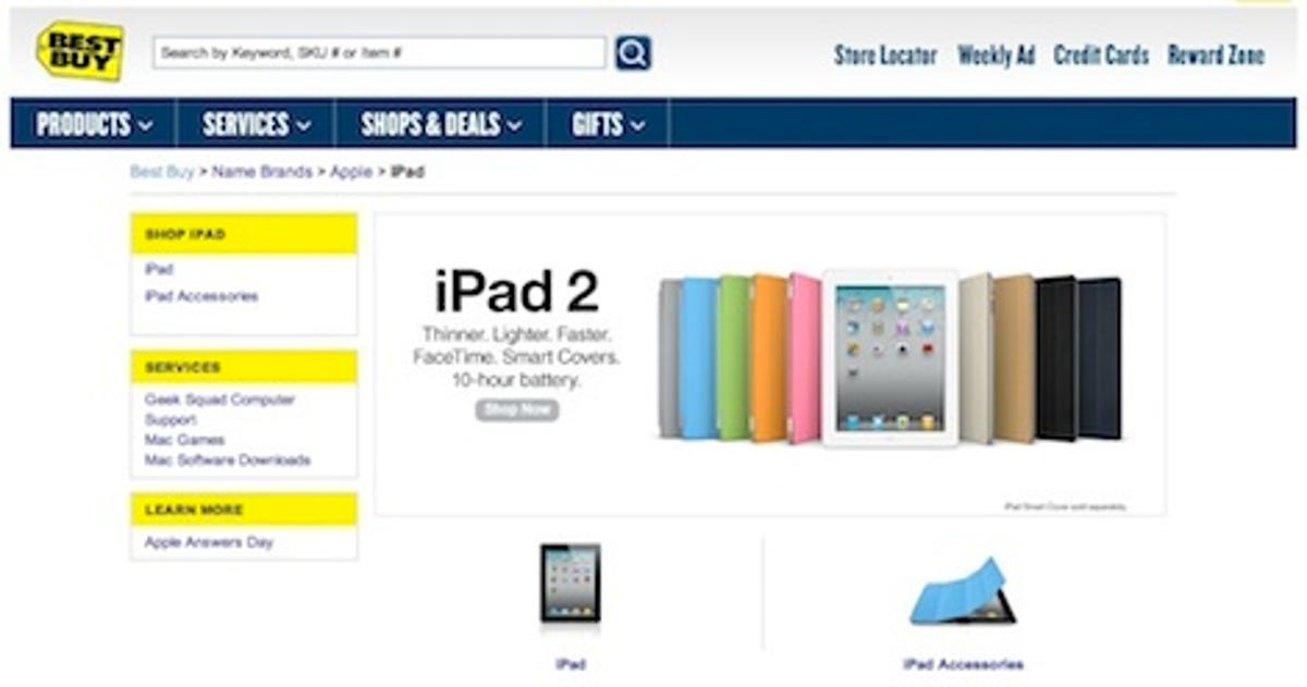 Best Buy has temporarily halted sales of the iPad 2.