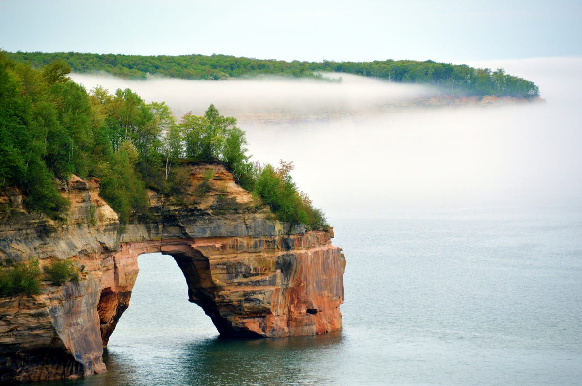 One of the arches along Pictured Rocks National Lakeshore in Michigan's Upper Peninsula.