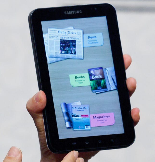 The Galaxy Tab Android tablet by Samsung.