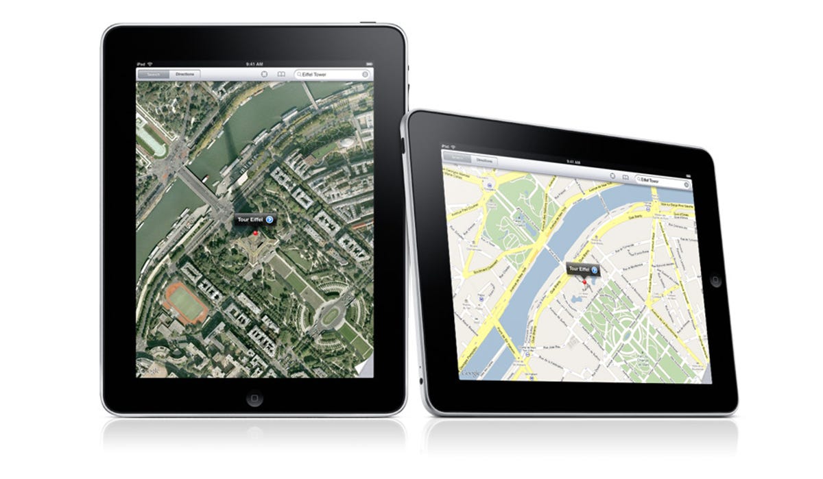 Photo of Apple iPad with Google maps.