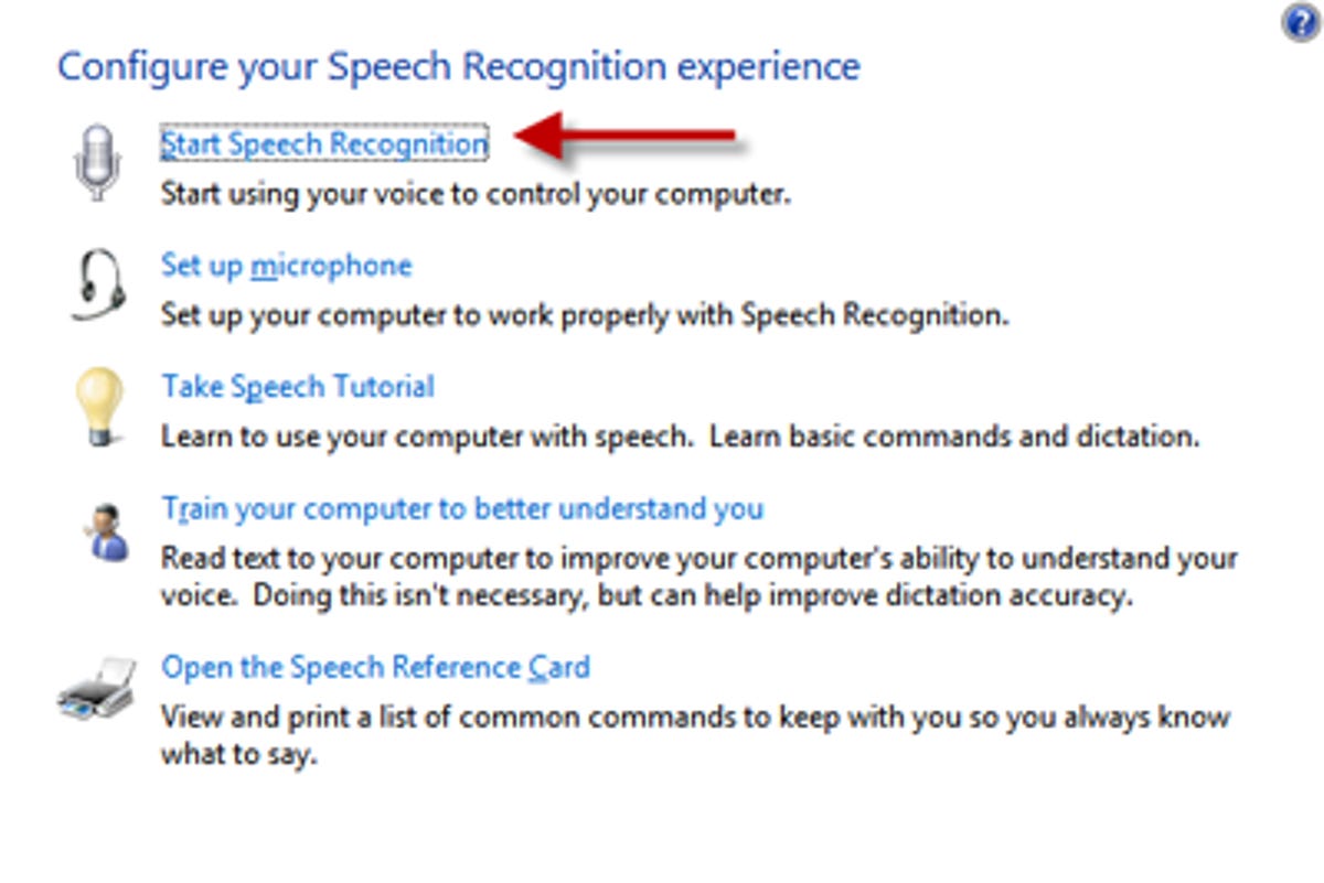 Start speech recognition.